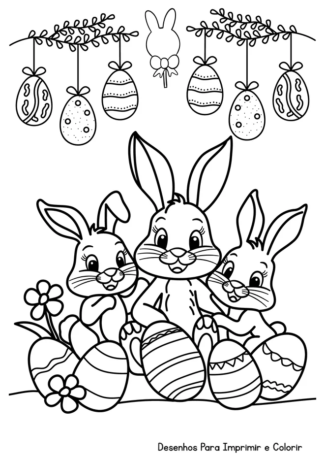 Desenhos da Pascoa para colorir para imprimir e colorir - imagem 2